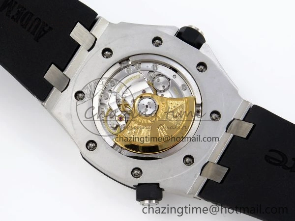 ROYAL OAK OFFSHORE DIVER 15710 IPF 1:1 BEST EDITION WHITE DIAL ON BLACK RUBBER STRAP SA3120 SUPER CLONE