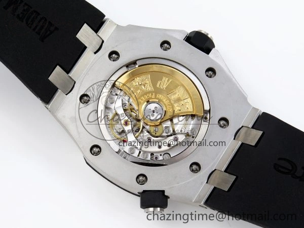 ROYAL OAK OFFSHORE DIVER 15710 IPF 1:1 BEST EDITION WHITE DIAL ON BLACK RUBBER STRAP SA3120 SUPER CLONE