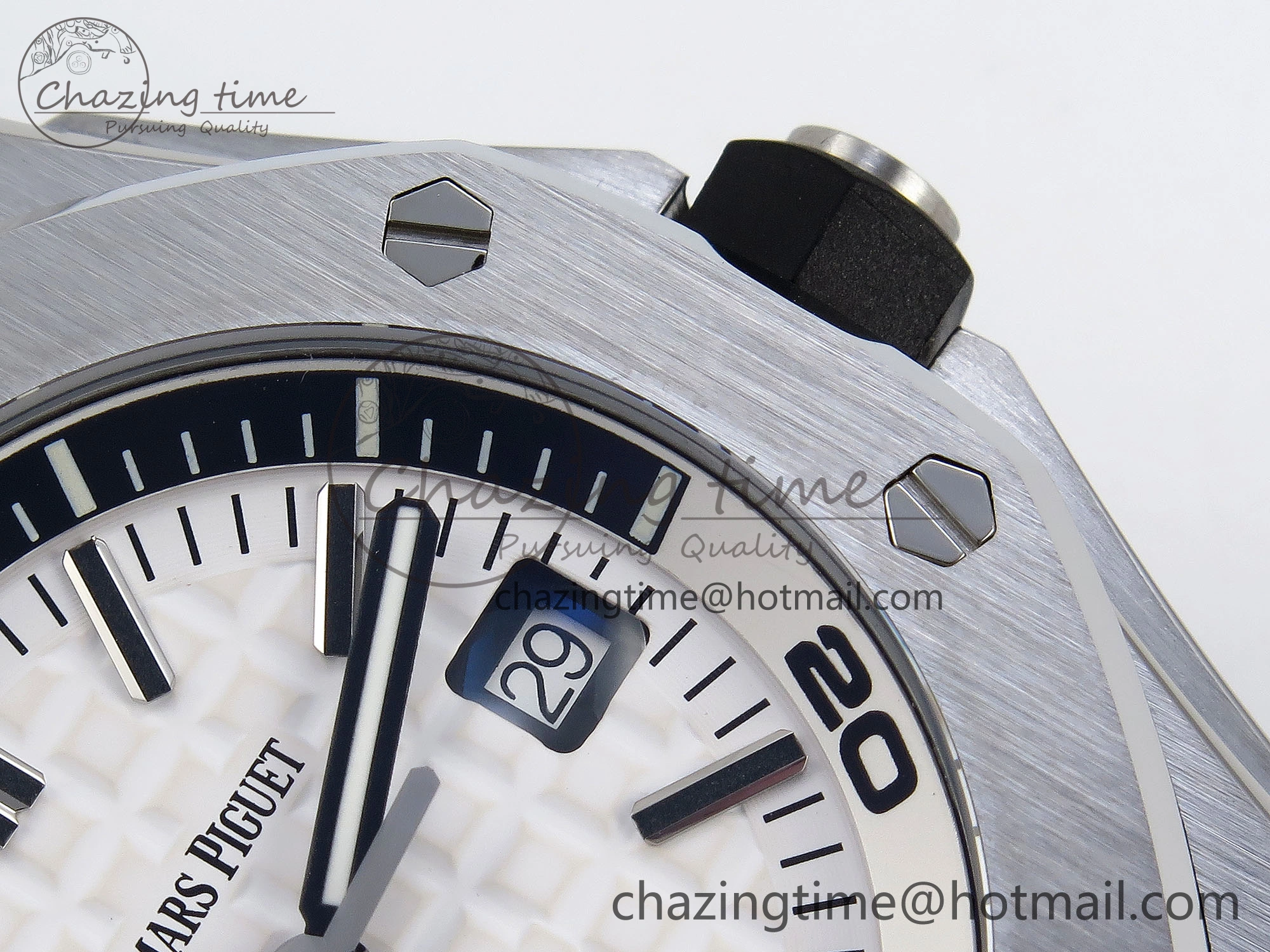 ROYAL OAK OFFSHORE DIVER 15710 IPF 1:1 BEST EDITION WHITE DIAL ON BLACK RUBBER STRAP SA3120 SUPER CLONE