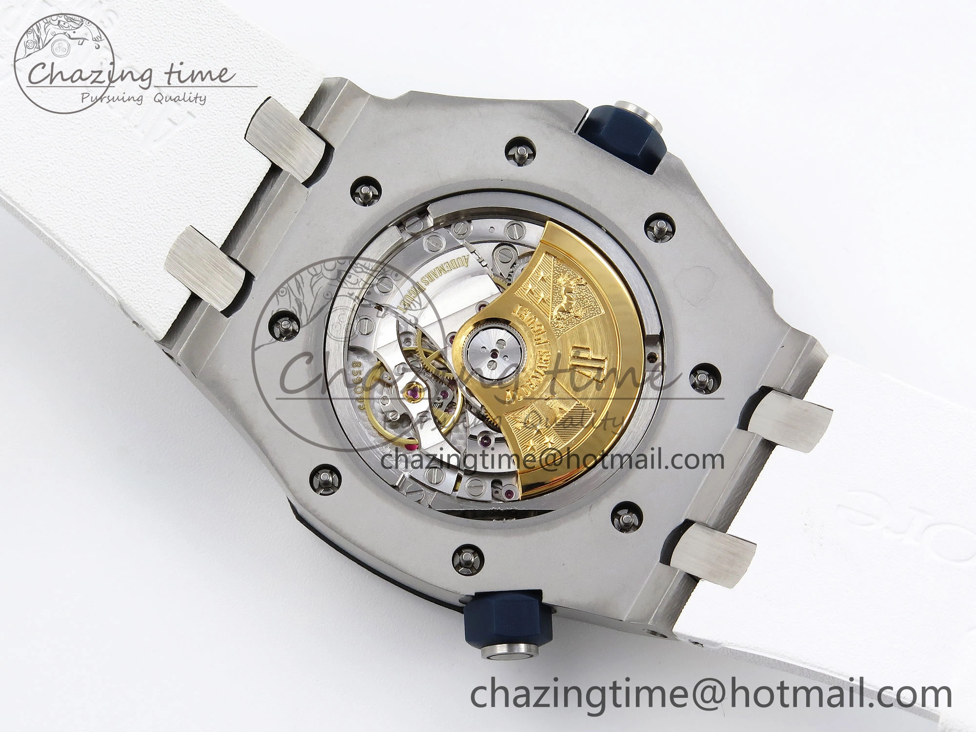 ROYAL OAK OFFSHORE DIVER 15710 IPF 1:1 BEST EDITION WHITE DIAL ON WHITE RUBBER STRAP SA3120 SUPER CLONE