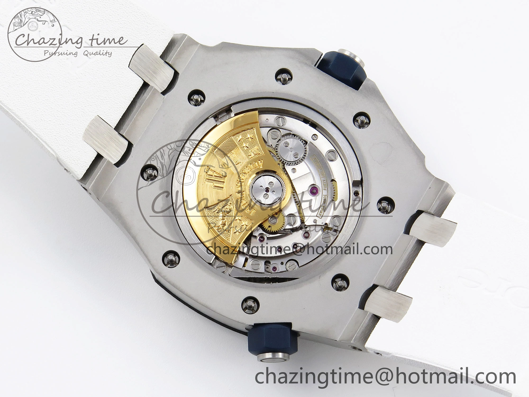 ROYAL OAK OFFSHORE DIVER 15710 IPF 1:1 BEST EDITION WHITE DIAL ON WHITE RUBBER STRAP SA3120 SUPER CLONE