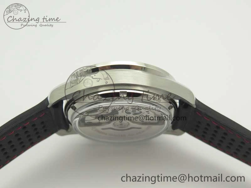 Racing Master Chronometer OMF 1:1 Best Edition Black Dial Orange Hand on Black Leather Strap A9300