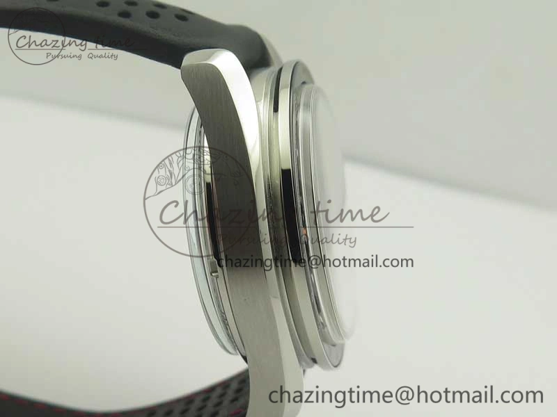 Racing Master Chronometer OMF 1:1 Best Edition Black Dial Orange Hand on Black Leather Strap A9300