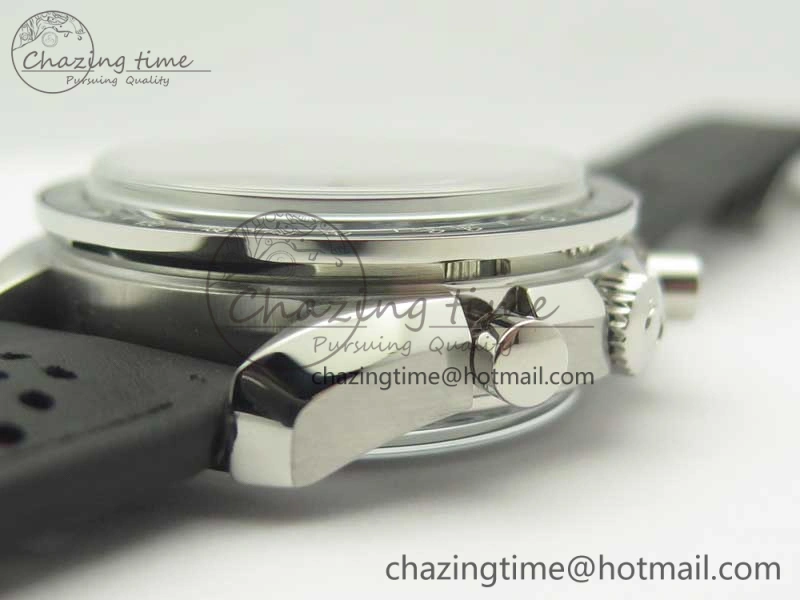 Racing Master Chronometer OMF 1:1 Best Edition Black Dial Orange Hand on Black Leather Strap A9300