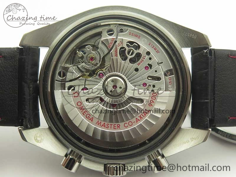 Racing Master Chronometer OMF 1:1 Best Edition Black Dial on Black Leather Strap A9300