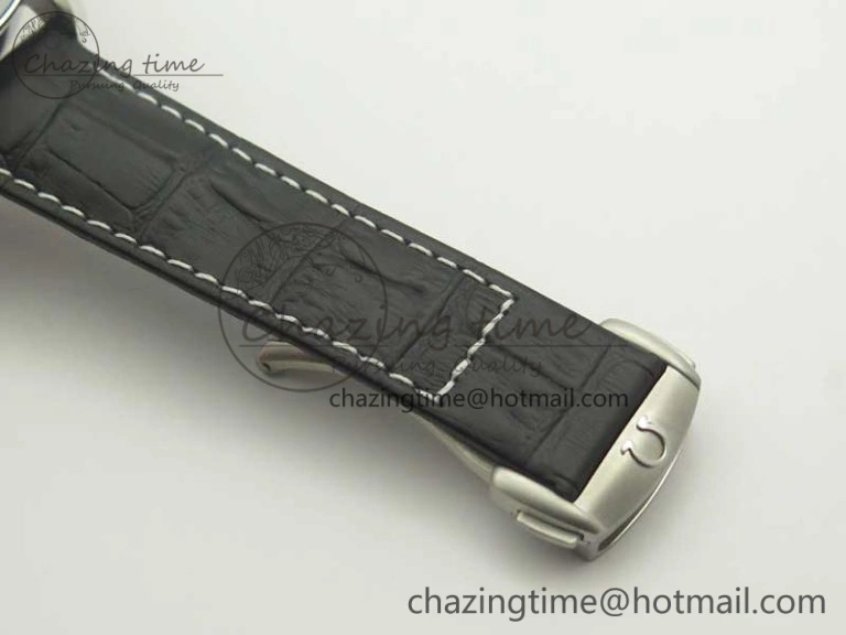 Racing Master Chronometer OMF 1:1 Best Edition Black Dial on Black Leather Strap A9300