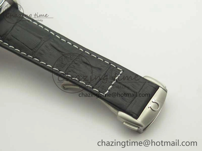 Racing Master Chronometer OMF 1:1 Best Edition Black Dial on Black Leather Strap A9300