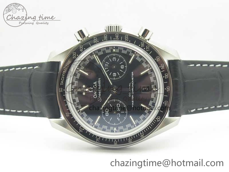 Racing Master Chronometer OMF 1:1 Best Edition Black Dial on Black Leather Strap A9300