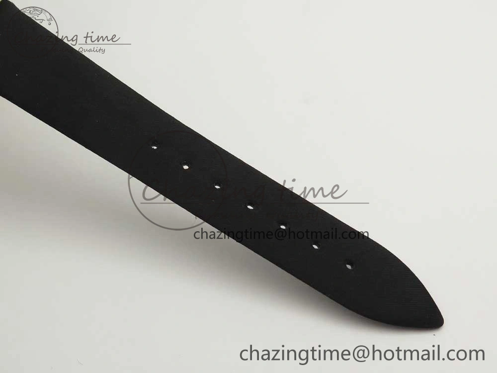 Reine de Naples 8918BB RG ZF 1:1 Best Edition White MOP Dial Diamonds Bezel on Black Fabric Strap A537