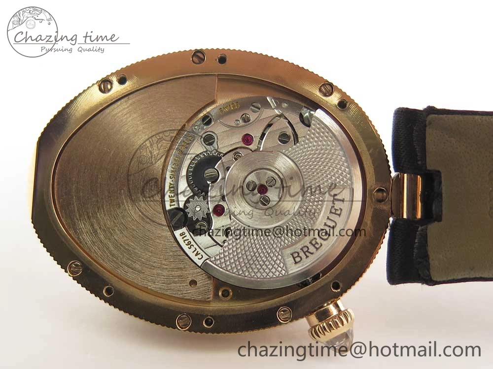 Reine de Naples 8918BB RG ZF 1:1 Best Edition White MOP Dial Diamonds Bezel on Black Fabric Strap A537