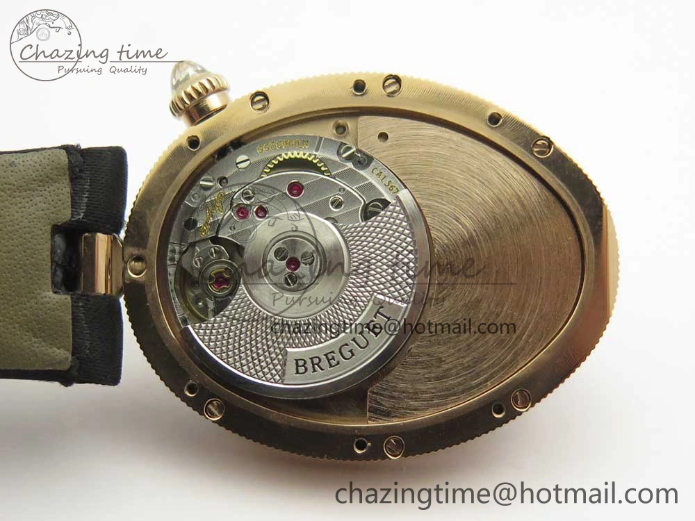 Reine de Naples 8918BB RG ZF 1:1 Best Edition White MOP Dial Diamonds Bezel on Black Fabric Strap A537