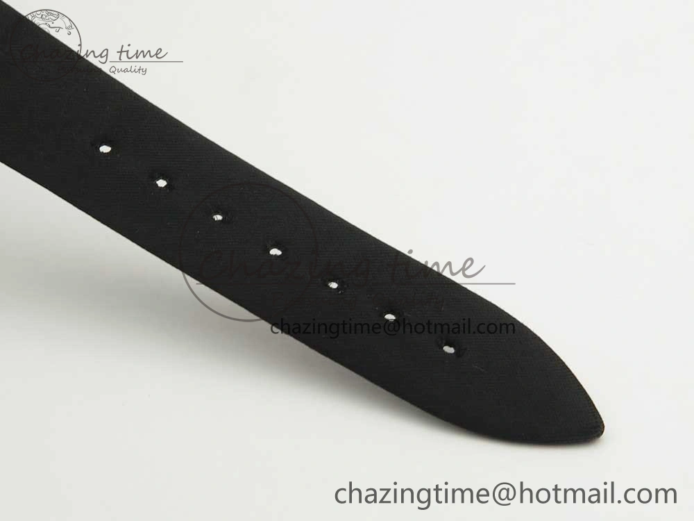 Reine de Naples 8918BB SS ZF 1:1 Best Edition White MOP Dial Diamonds Bezel on Black Fabric Strap A537