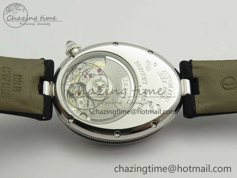 Reine de Naples 8918BB SS ZF 1:1 Best Edition White MOP Dial Diamonds Bezel on Black Fabric Strap A537