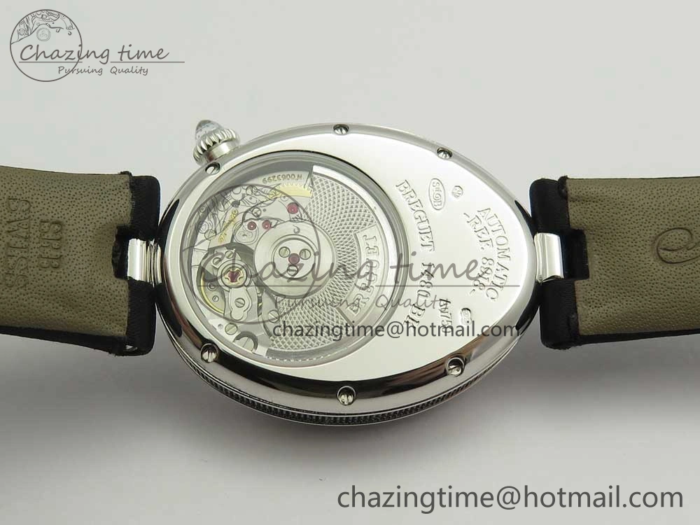 Reine de Naples 8918BB SS ZF 1:1 Best Edition White MOP Dial Diamonds Bezel on Black Fabric Strap A537