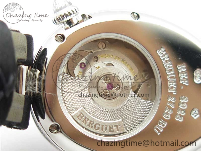 Reine de Naples 8928BB SS ZF 1:1 Best Edition White MOP Dial Diamonds Bezel on Black Fabric Strap A537