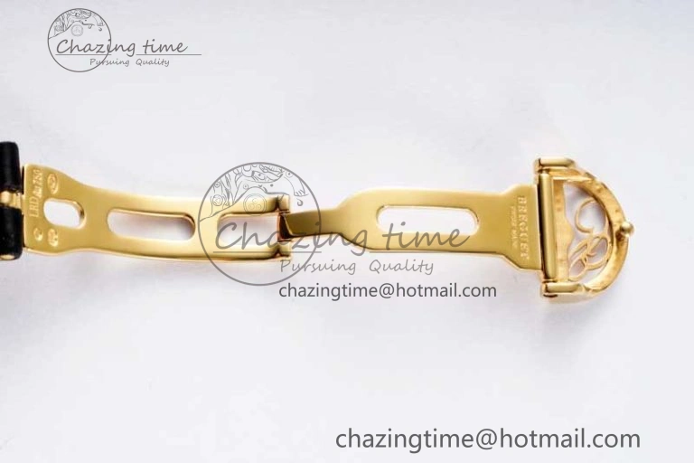 Reine de Naples YG ZF 1:1 Best Edition White Arabic Dial Diamonds Bezel on Black Fabric Strap A537 V2