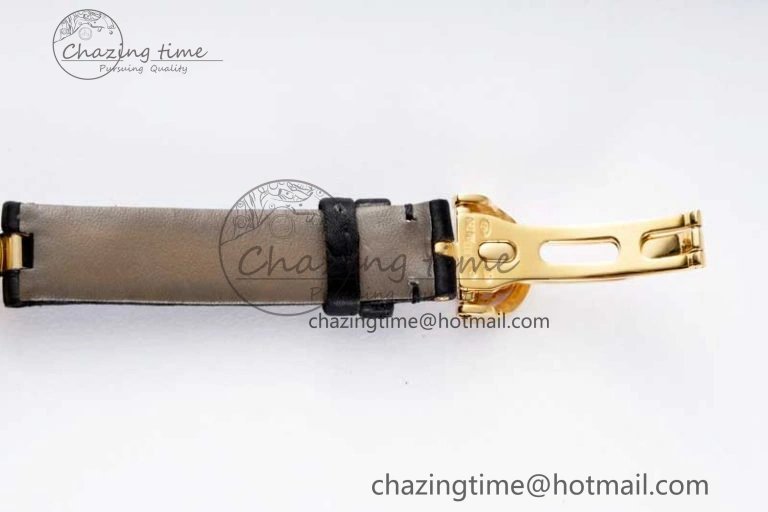 Reine de Naples YG ZF 1:1 Best Edition White Roman Dial Diamonds Bezel on Black Fabric Strap A537 V2