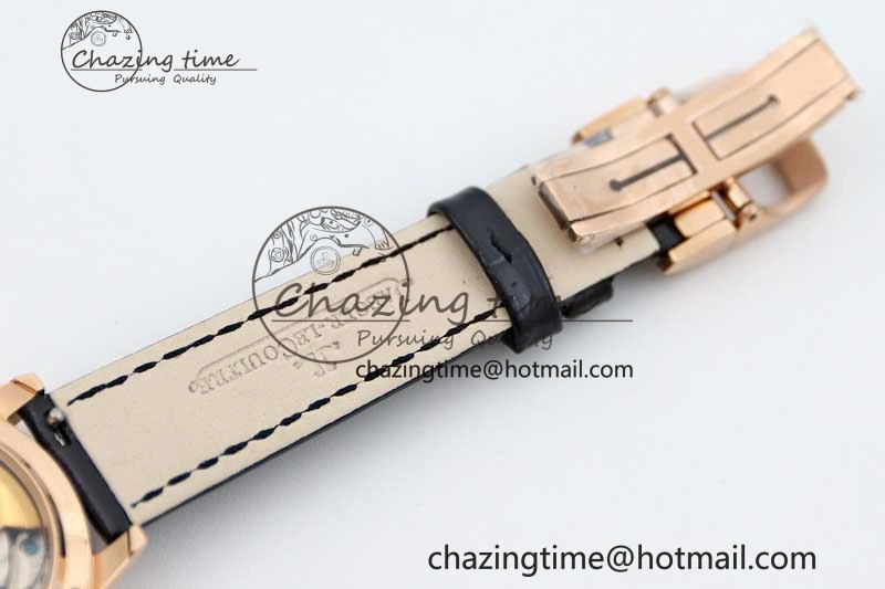 Rendez-Vous Date RG Q8F Best Edition White Dial Diamonds Bezel on Black Leather Strap A898