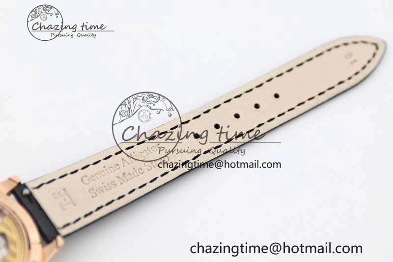 Rendez-Vous Date RG Q8F Best Edition White Dial Diamonds Bezel on Black Leather Strap A898