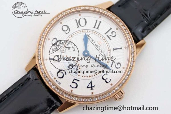 Rendez-Vous Date RG Q8F Best Edition White Dial Diamonds Bezel on Black Leather Strap A898