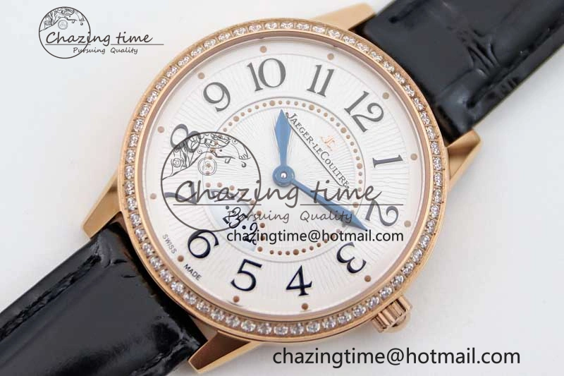 Rendez-Vous Date RG Q8F Best Edition White Dial Diamonds Bezel on Black Leather Strap A898