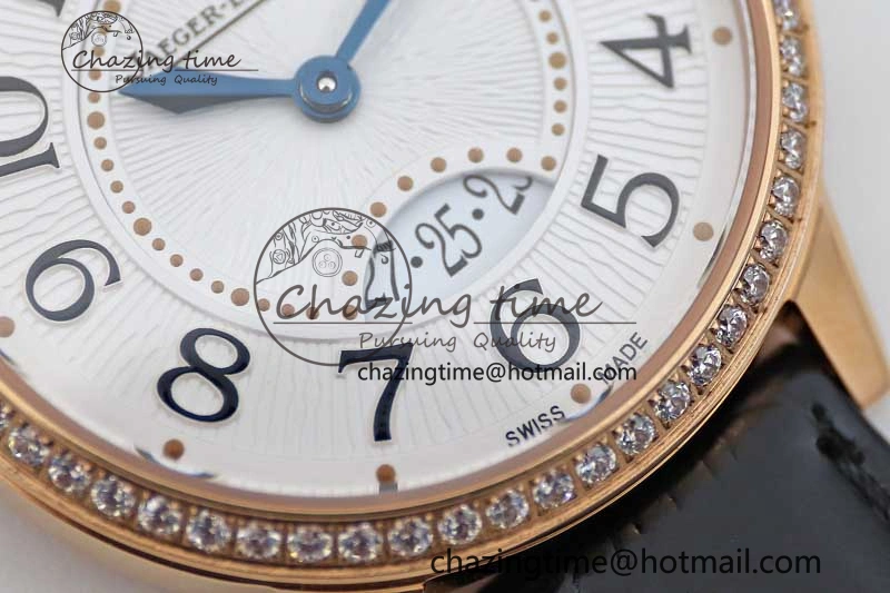 Rendez-Vous Date RG Q8F Best Edition White Dial Diamonds Bezel on Black Leather Strap A898