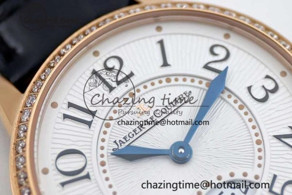 Rendez-Vous Date RG Q8F Best Edition White Dial Diamonds Bezel on Black Leather Strap A898