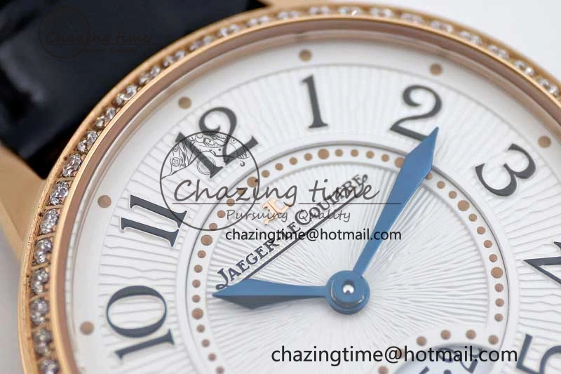 Rendez-Vous Date RG Q8F Best Edition White Dial Diamonds Bezel on Black Leather Strap A898