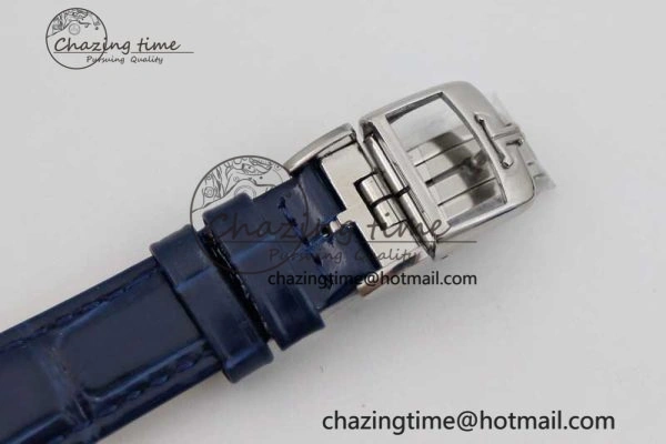 Rendez-Vous Date SS Q8F Best Edition White Dial Diamonds Bezel on Blue Leather Strap A898
