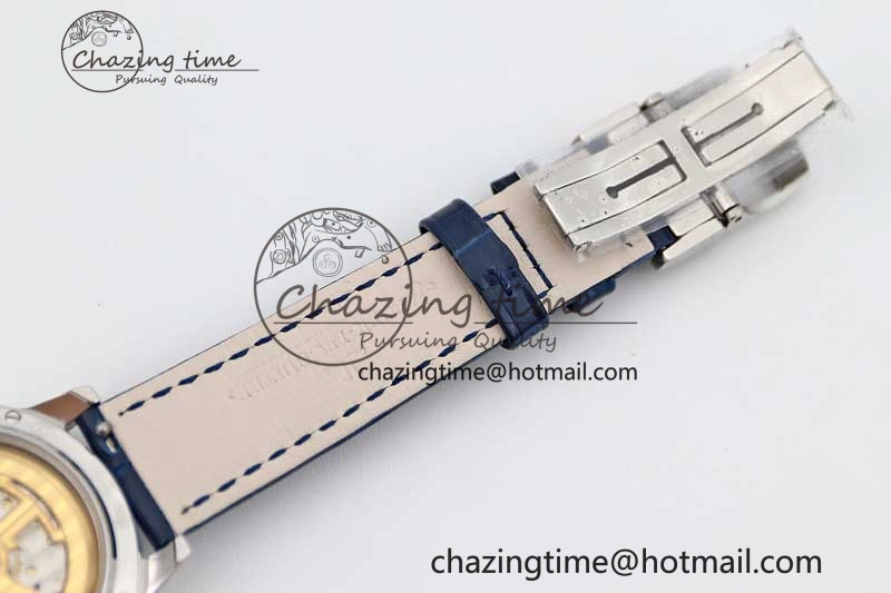 Rendez-Vous Date SS Q8F Best Edition White Dial Diamonds Bezel on Blue Leather Strap A898