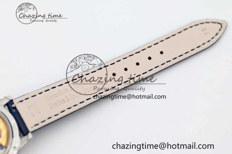 Rendez-Vous Date SS Q8F Best Edition White Dial Diamonds Bezel on Blue Leather Strap A898
