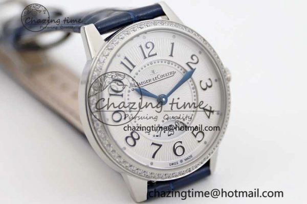 Rendez-Vous Date SS Q8F Best Edition White Dial Diamonds Bezel on Blue Leather Strap A898