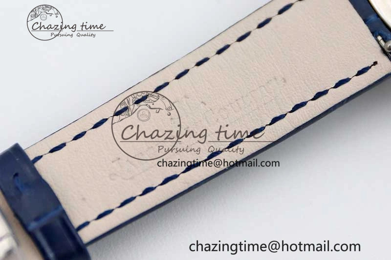 Rendez-Vous Date SS Q8F Best Edition White Dial Diamonds Bezel on Blue Leather Strap A898