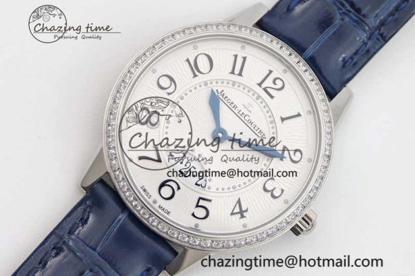 Rendez-Vous Date SS Q8F Best Edition White Dial Diamonds Bezel on Blue Leather Strap A898