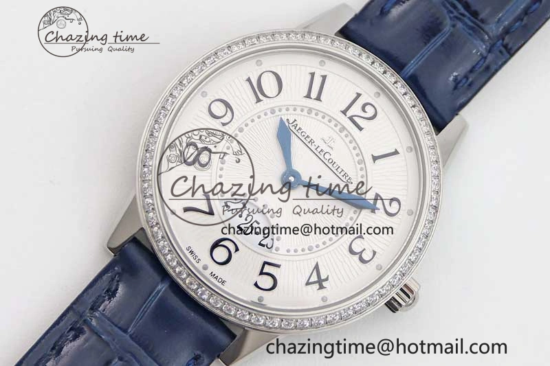 Rendez-Vous Date SS Q8F Best Edition White Dial Diamonds Bezel on Blue Leather Strap A898