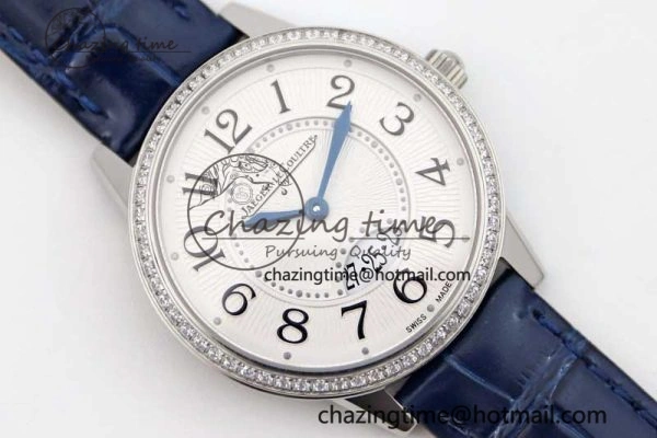 Rendez-Vous Date SS Q8F Best Edition White Dial Diamonds Bezel on Blue Leather Strap A898