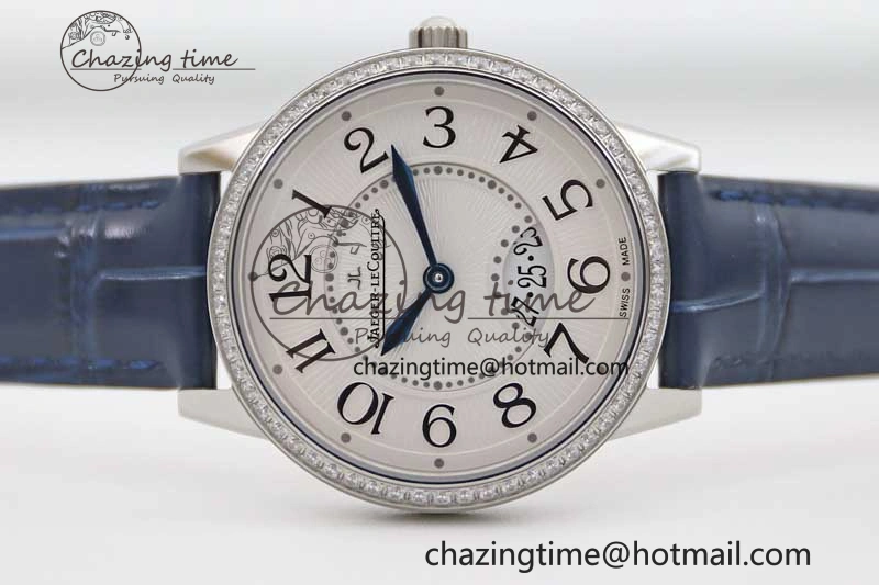 Rendez-Vous Date SS Q8F Best Edition White Dial Diamonds Bezel on Blue Leather Strap A898