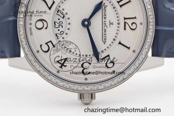 Rendez-Vous Date SS Q8F Best Edition White Dial Diamonds Bezel on Blue Leather Strap A898