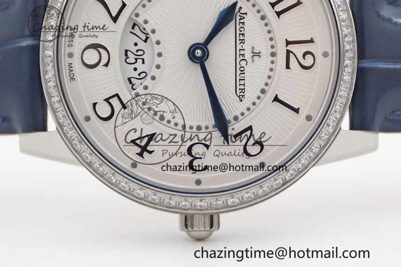 Rendez-Vous Date SS Q8F Best Edition White Dial Diamonds Bezel on Blue Leather Strap A898