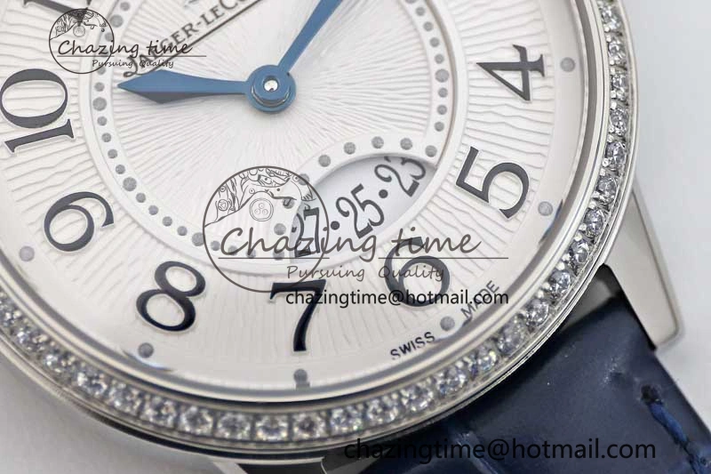 Rendez-Vous Date SS Q8F Best Edition White Dial Diamonds Bezel on Blue Leather Strap A898