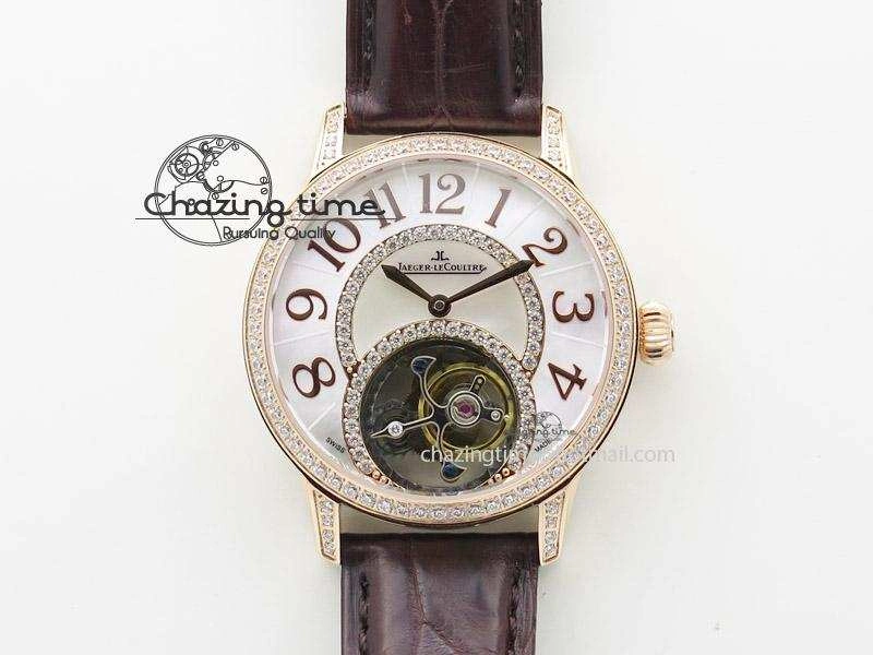 Rendez-Vous Ladies RG White MOP Dial Tourbillon on Brown Alligator Leather