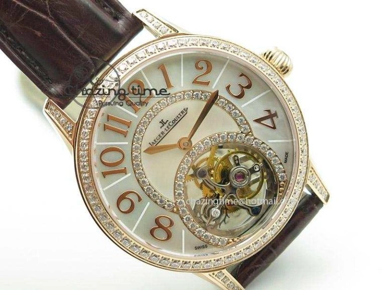 Rendez-Vous Ladies RG White MOP Dial Tourbillon on Brown Alligator Leather