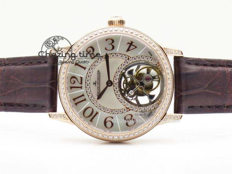 Rendez-Vous Ladies RG White MOP Dial Tourbillon on Brown Alligator Leather