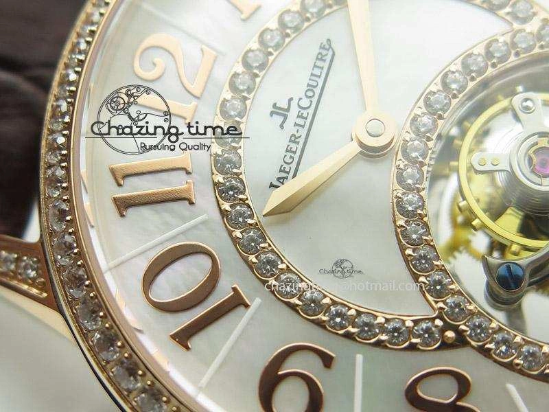 Rendez-Vous Ladies RG White MOP Dial Tourbillon on Brown Alligator Leather