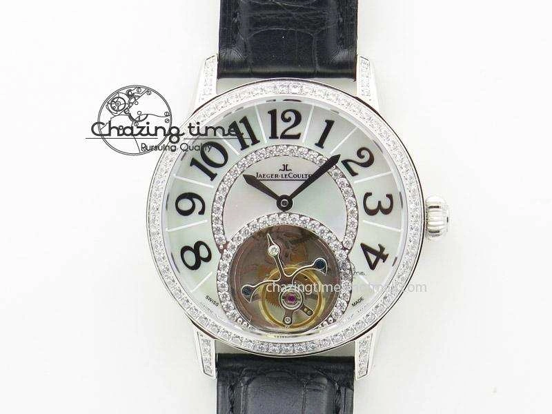 Rendez-Vous Ladies SS White MOP Dial Tourbillon on Black Alligator Leather