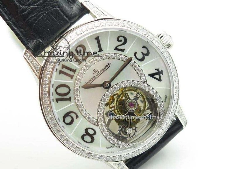 Rendez-Vous Ladies SS White MOP Dial Tourbillon on Black Alligator Leather