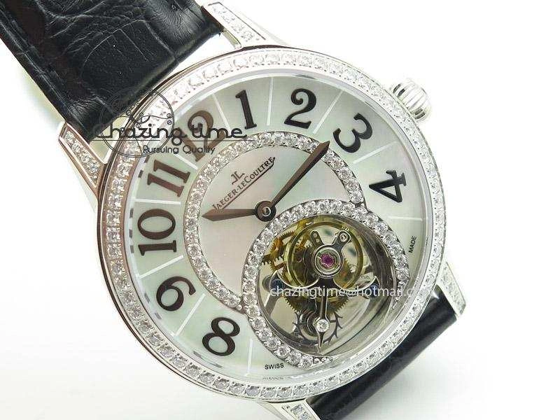 Rendez-Vous Ladies SS White MOP Dial Tourbillon on Black Alligator Leather