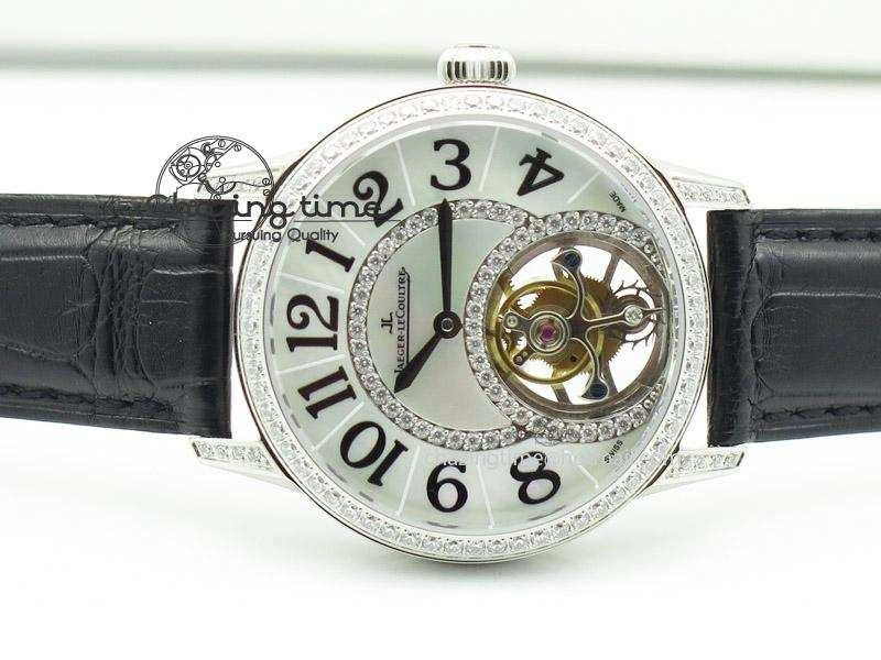 Rendez-Vous Ladies SS White MOP Dial Tourbillon on Black Alligator Leather