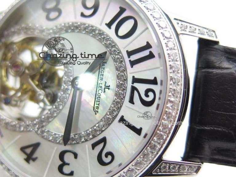 Rendez-Vous Ladies SS White MOP Dial Tourbillon on Black Alligator Leather