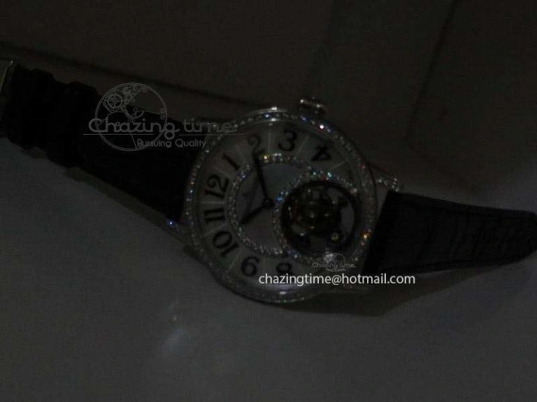 Rendez-Vous Ladies SS White MOP Dial Tourbillon on Black Alligator Leather